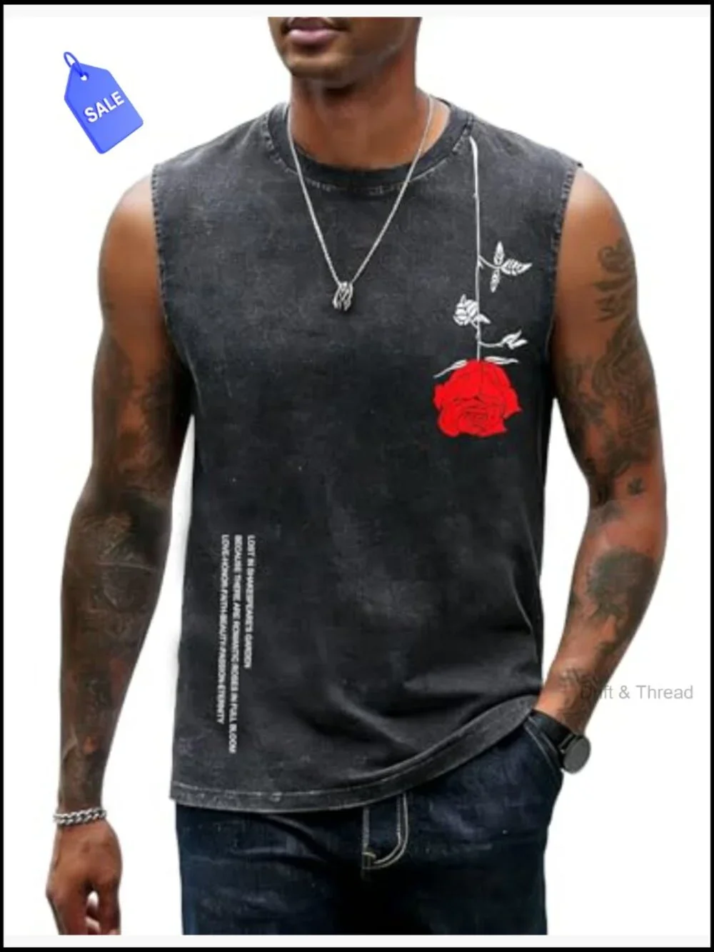 Vintage Washed Graphic Tank Top Sleeveless Cotton Streetwear